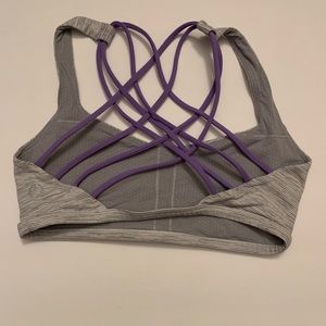 Lululemon size 4 free to be wild bra gray/ purple